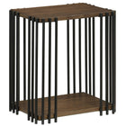 Dreamade 2-Tier Wood Side Table - Narrow Sofa Couch End Table (1/2)
