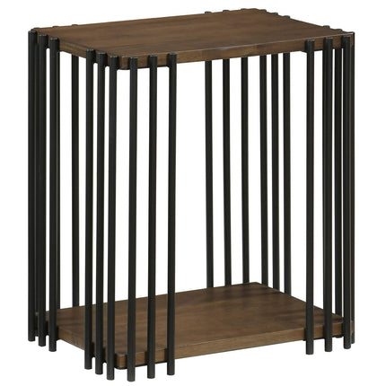 Dreamade 2-Tier Wood Side Table - Narrow Sofa Couch End Table (1/2)