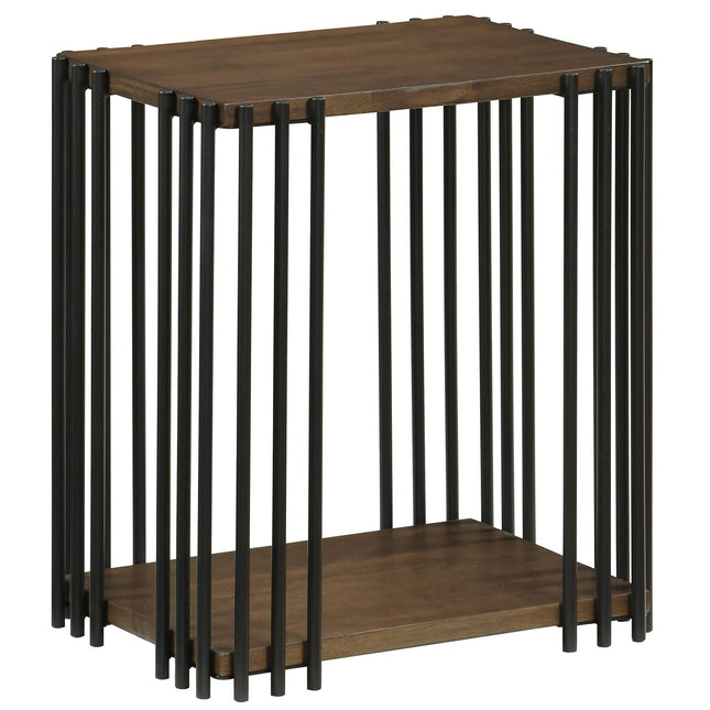 Dreamade 2-Tier Wood Side Table - Narrow Sofa Couch End Table (1/2)