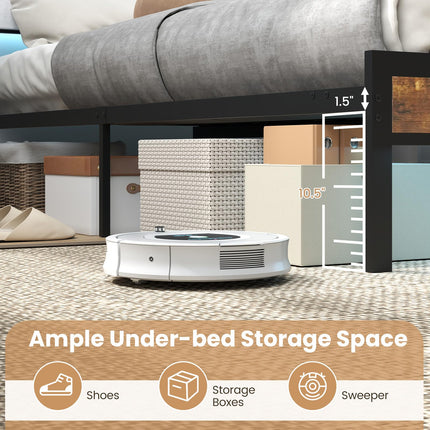 Dreamade King/Queen/Full/Twin Size Bed Frame with Storage Headboard