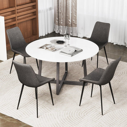 Dreamade Dining Chair Set of 4 Upholstered Kitchen Side Chairs w/Metal Legs Padded Seats & Backs