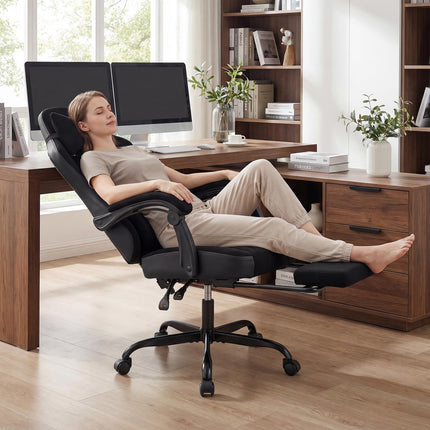 Dreamade Gaming Chair Height Adjustable Computer Chair with Headrest Lumbar Support Linkage Armrests