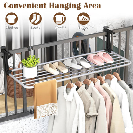 Dreamade Aluminum Hanging Laundry Rack with Adjustable and Foldable Brackets (37" L)