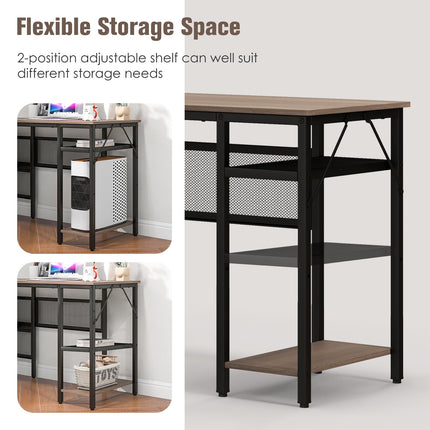 Dreamade L Shaped Desk with Power Outlets & USB Ports