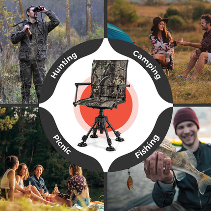 DREAMADE 360°Swivel Hunting Chair Foldable Ground Blind Chair