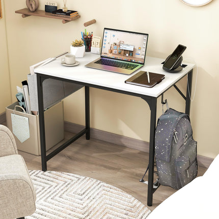 Dreamade Conference Table with Charging Station, 2/4/6 PCS 32" x 24" Rectangular Meeting Room Desk with Storage Bag & Hook