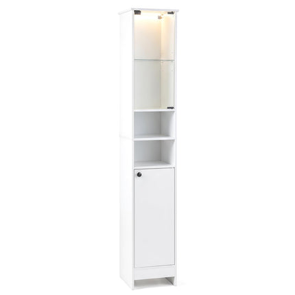 Dreamade Tall Narrow Bathroom Cabinet with Lights & Remote Control (1/2)