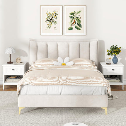 Dreamade Modern Nightstand with Drawer for Bedroom Small Place