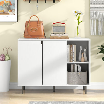 Dreamade Buffet Cabinet with Storage, Wooden Sideboard with 2-Door Cabinet, 2 Cubes