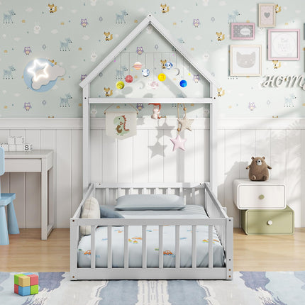 Dreamade Twin House Floor Bed for Kids