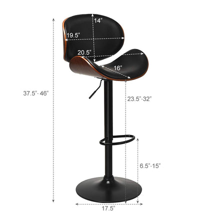 Dreamade Bar Stools Set of 2, Adjustable Swivel Barstools with Back