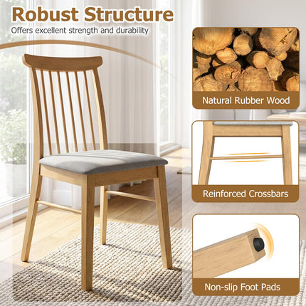 Dreamade Dining Chairs Set of 2/4 w/Rubber Wood Frame