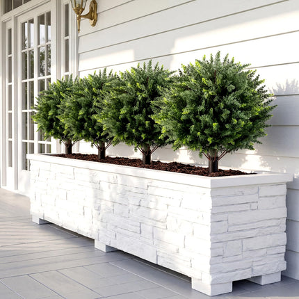 Dreamade 27.5" Artificial Cypress Topiary Trees Set of 2 for Front Porch Patio Home Decoration