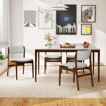 Dreamade Modern Padded Dining Chairs with Rubber Wood Legs Set of 2/4