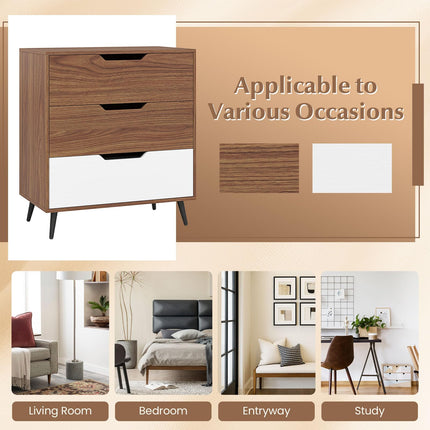 Dreamade 3-Drawer Rustic Farmhouse Wooden Storage Dresser