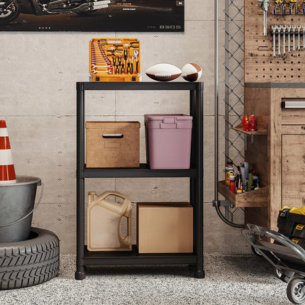 Dreamade 3-Tier Heavy-Duty Plastic Storage Shelves (24" x 12.5" x 37")