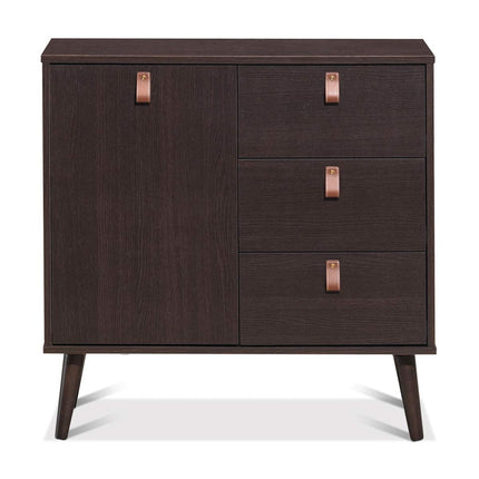 Dreamade Sideboard Storage Cabinet with Doors and Adjustable Shelf (Dark Brown)