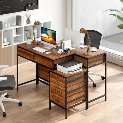 Dreamade 51" Home Office Computer Desk w/ 5 Drawers