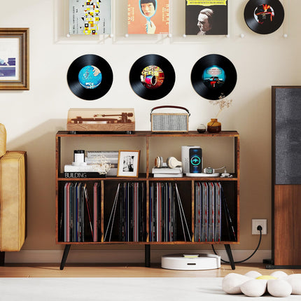 Dreamade Large Record Player Stand with Charging Station