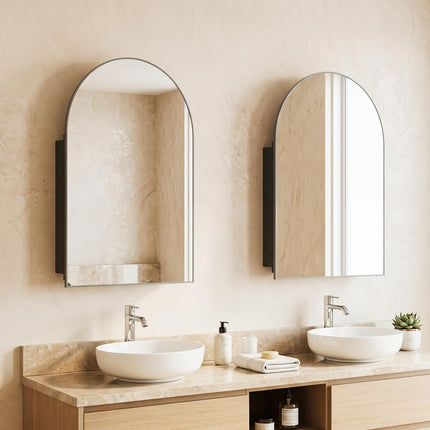 Dreamade 34" x 22" Brushed Metal Wall-Mounted Medicine Cabinet for Bathroom