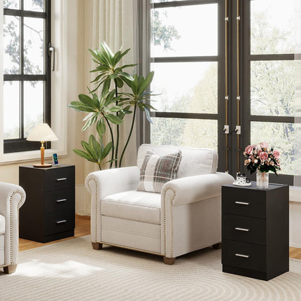 Dreamade Night Stand with Charging Station - 26’’ Tall Side End Table