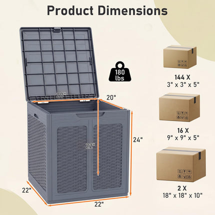 Dreamade 39 Gallon Outdoor Storage Box