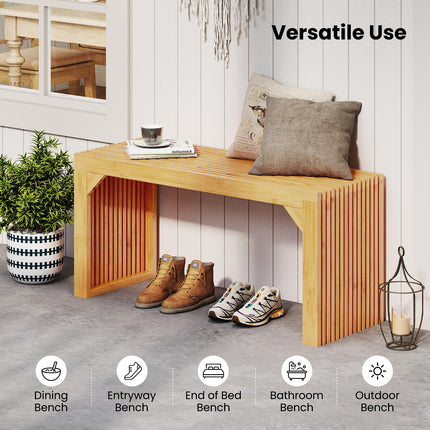 Dreamade 36" Bamboo Dining Bench 660Lbs Capacity 2-Person Kitchen Table Bench for Living Room