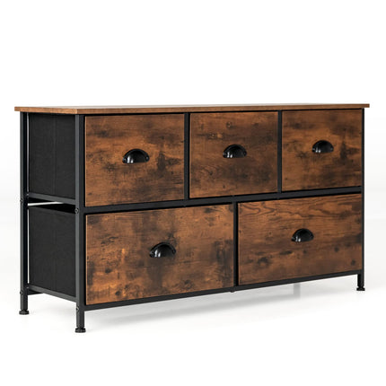 Dreamade Dresser for Bedroom, Chest of Drawers with Wood Top Retro Storage Cabinet