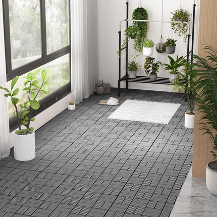 Dreamade 18/36 PCS Interlocking Deck Tiles - 12" x 12" Composite Decking Boards Waterproof All Weather