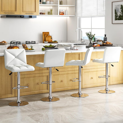 Dreamade Bar Stools Set of 2/4, Modern PU Leather Swivel Counter Height Bar Stools with Back