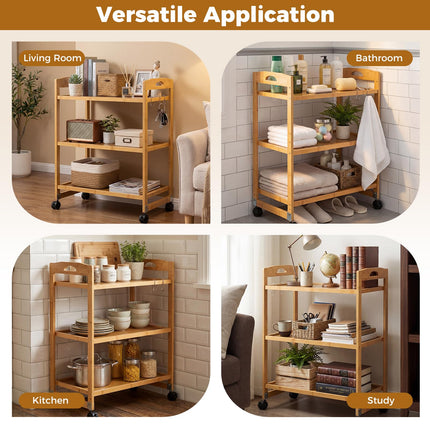 Dreamade 3-Tier Rolling Storage Cart for Living Dining Room