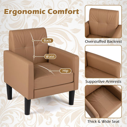 Dreamade Modern Accent Chair with Removable Seat Cushion