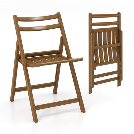 Dreamade Wooden Folding Chairs Set, Dining Chairs with Wide Curved Seat