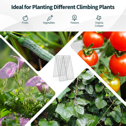 Dreamade 4 Panels Cucumber Trellis A-Frame Garden Trellis for Plant Climbing