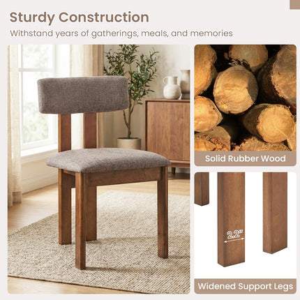 Dreamade Upholstered Kitchen Chairs with Curved Backrest