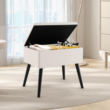 Dreamade 20" Ottoman with Storage - Set of 1/2 Makeup Vanity Bench with Flip Top Storage