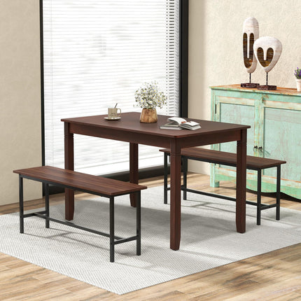Dreamade Dining Table for 4 People, 48” x 29” Kitchen Table with Wood Legs, Rectangular Dinner Table for Small Space