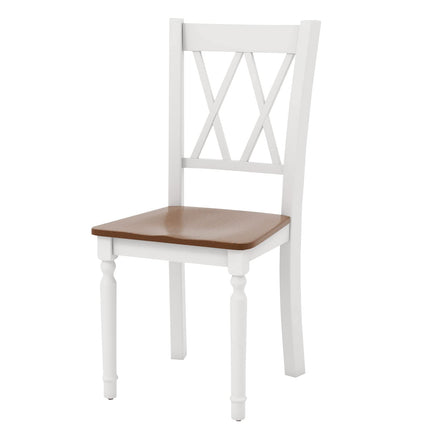 Dreamade Dining Room Chairs Set of 4 White - Wooden Farmhouse Kitchen Chairs with Rubber Wood Seat