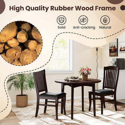 Dreamade Set of 2/4 Wooden PU Leather Upholstered Dining Chairs