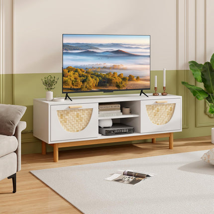 Dreamade TV Stand for TV up to 55”, Television Stand with Open Shelves