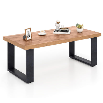 Dreamade Rustic Coffee Table 47 Inch Industrial Wood Center Table with 1.8" Tabletop
