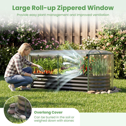 Dreamade Raised Garden Bed w/Greenhouse Cover (6x2x1 FT)