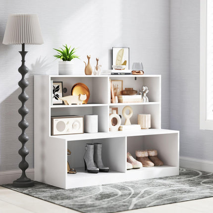 Dreamade Storage Bench with Shelf 3-Tier Entryway Storage Cabinet w/Seat