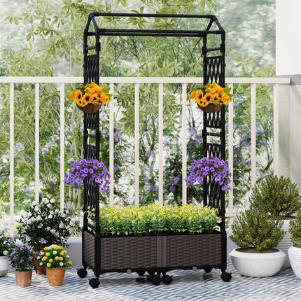 Dreamade 5FT Self-Watering Tall Raised Garden Bed w/Wheels