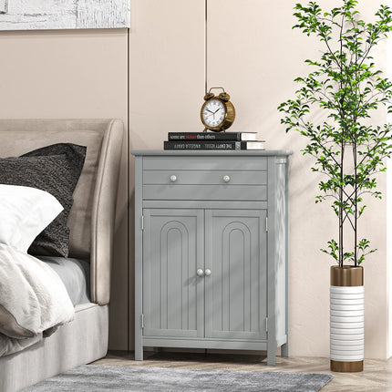 Dreamade Bathroom Storage Cabinet with Drawer - Floor Cabinet with Doors, Adjustable Shelf