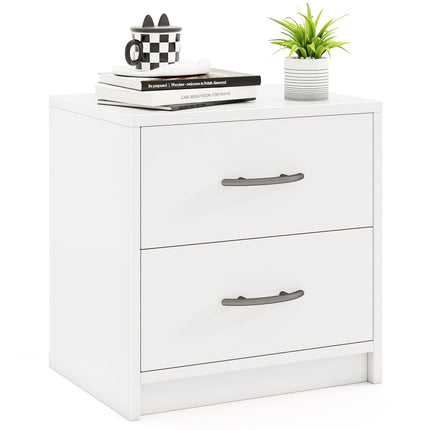Dreamade Nightstand with 2 Drawers, Modern Night Stand with Storage Drawers, Compact Floor Sofa Side Table for Small Spaces
