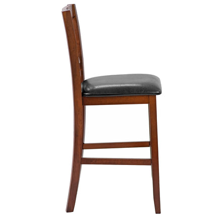 Dreamade Modern 25” Counter Height Dining Pub Stools with X-Shaped Backrest, Soft Cushion & Durable PU Seat