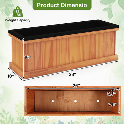 Dreamade Outdoor Raised Garden Bed 28” x 10” x 10” Pine Wood Planter Box