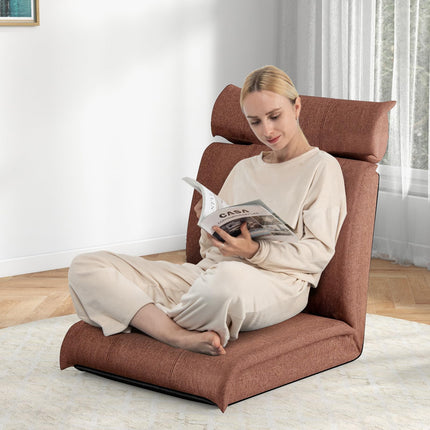 Dreamade Floor Chair, Floor Gaming Chair with Back Support, 14-Poistion Adjustable Backrest, 5-Position Adjustable Headrest