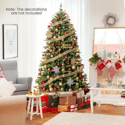 Dreamade 7ft Hinged Xmas Full Tree with 470 Warm White & Multicolored LED Lights